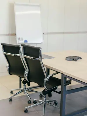 Conference Room Table and Two Chairs 